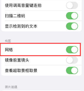 临西苹果手机维修网点分享iPhone如何开启九宫格构图功能 