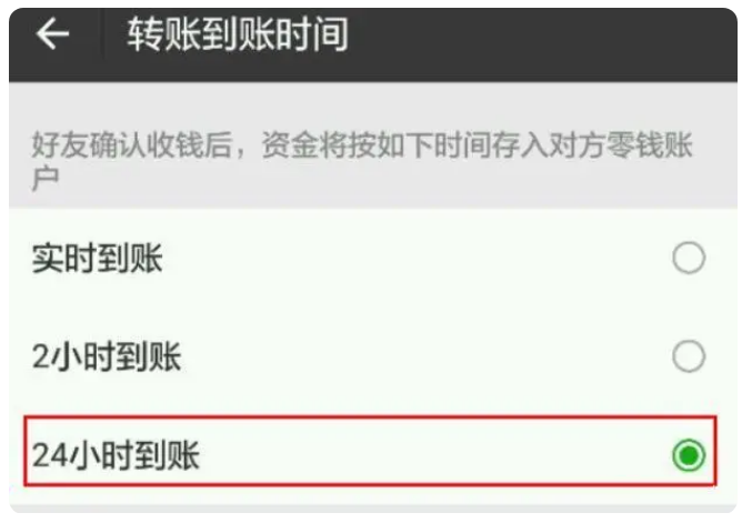 临西苹果手机维修分享iPhone微信转账24小时到账设置方法 