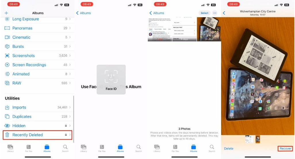 临西苹果14维修分享 iPhone14 上恢复已删除的照片 