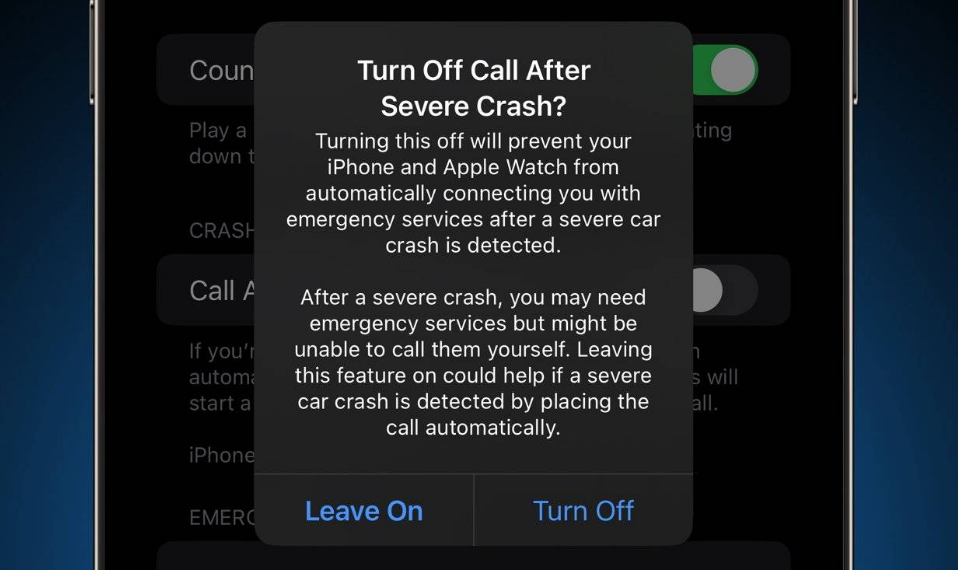 临西苹果14维修分享 iPhone 14 和 Apple Watch 上关闭崩溃检测 